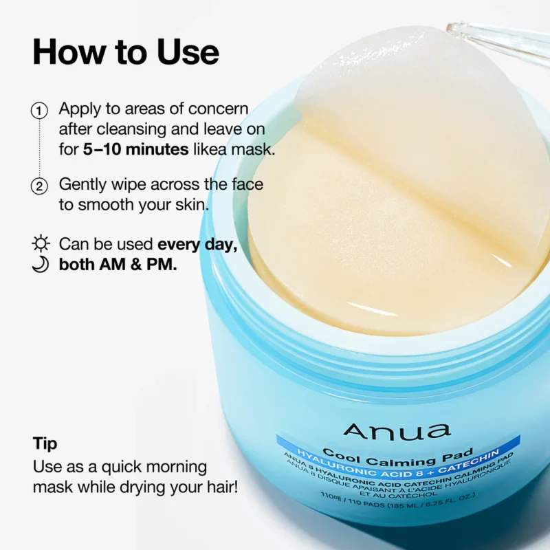 ANUA 8 Hyaluronic Acid Catechin Calming Pad