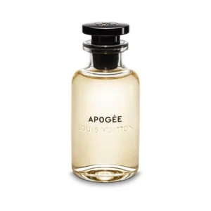Flacon de parfum Louis Vuitton Apogée contenant un liquide doré clair