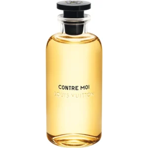 Flacon de parfum Louis Vuitton Contre Moi au liquide jaune ambré.