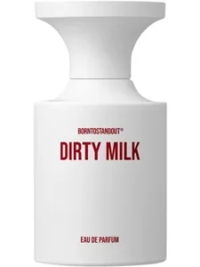 Minimalist white opaque bottle with bold red sans-serif text