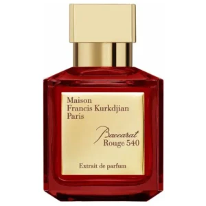 Flacon en verre rouge Maison Francis Kurkdjian Baccarat Rouge 540 Extrait.
